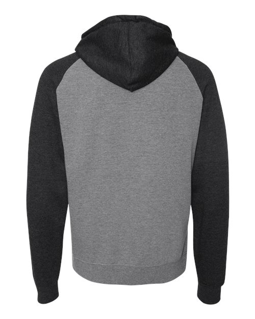 Independent Trading Co. IND40RP Raglan Hooded Sweatshirt #color_Gunmetal Heather/ Charcoal Heather