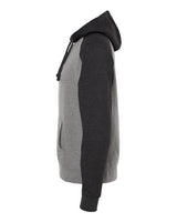 Independent Trading Co. IND40RP Raglan Hooded Sweatshirt #color_Gunmetal Heather/ Charcoal Heather