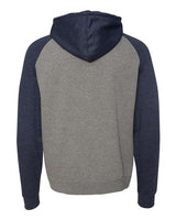 Independent Trading Co. IND40RP Raglan Hooded Sweatshirt #color_Gunmetal Heather/ Classic Navy Heather