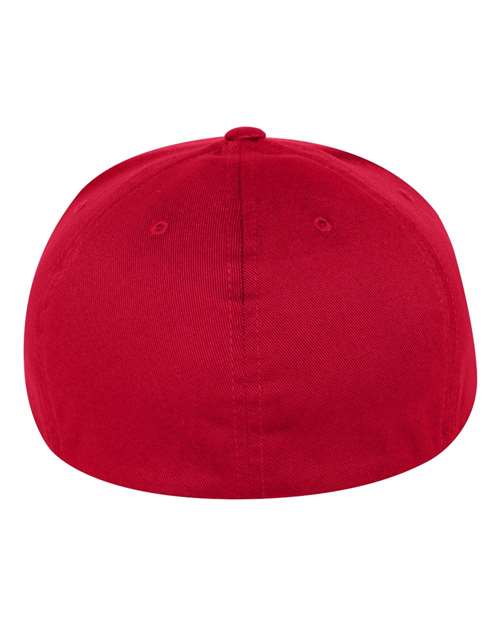 Flexfit 6297F Adult Wooly Twill Pro Baseball On-Field Shape Cap with Flat Bill #color_RED