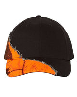 Kati LC4BW Licensed Camo with Barbed Wire Embroidery Cap #color_Black/ Blaze AP