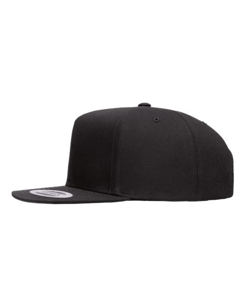 Yupoong Y6007 Adult 5-Panel Cotton Twill Snapback Cap #color_BLACK