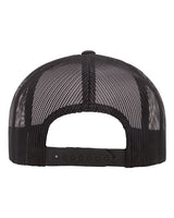 Yupoong 6006W Adult Classic Trucker with White Front Panel Hat #color_BLACK/ WHT/ BLK