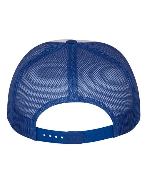Yupoong 6006W Adult Classic Trucker with White Front Panel Hat #color_ROYAL/ WHT/ ROYL