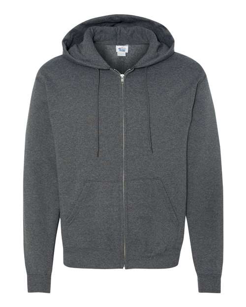 Champion S800 Adult Double Dry Eco Full-Zip Hooded Sweatshirt #color_CHARCOAL HEATHER