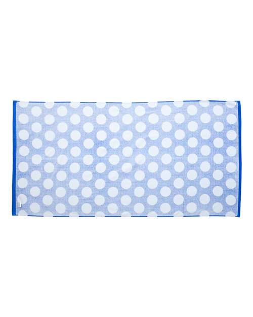 Carmel Towel Company C3060 ClassicBeach Towel #color_ROYAL POLKA DOT