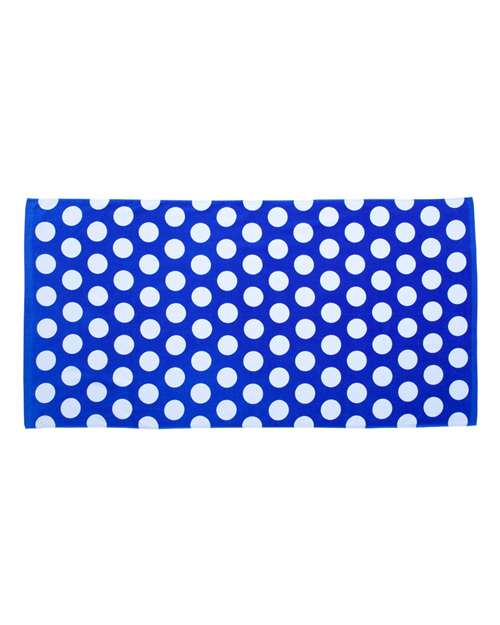 Carmel Towel Company C3060 ClassicBeach Towel #color_ROYAL POLKA DOT