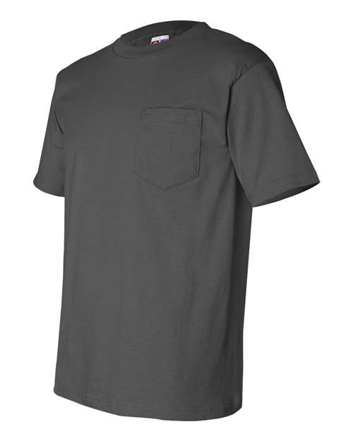 Bayside BA7100 Adult 6.1 oz., 100% Cotton Pocket T-Shirt #color_CHARCOAL
