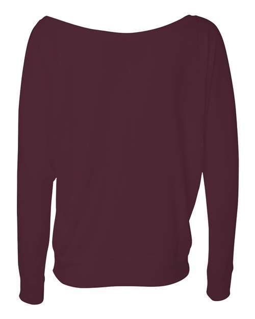 Bella + Canvas 8850 Ladies' Flowy Long-Sleeve Off Shoulder T-Shirt #color_MAROON