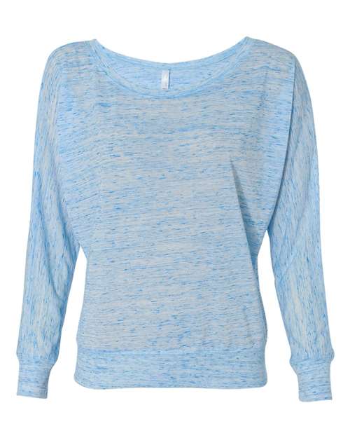 Bella + Canvas 8850 Ladies' Flowy Long-Sleeve Off Shoulder T-Shirt #color_BLUE MARBLE