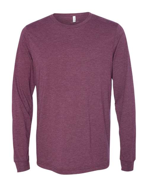 Bella + Canvas 3501 Unisex Jersey Long-Sleeve T-Shirt #color_MAROON TRIBLEND