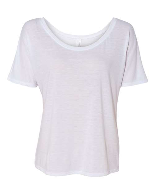 Bella + Canvas 8816 Ladies' Slouchy Scoop-Neck T-Shirt #color_WHITE