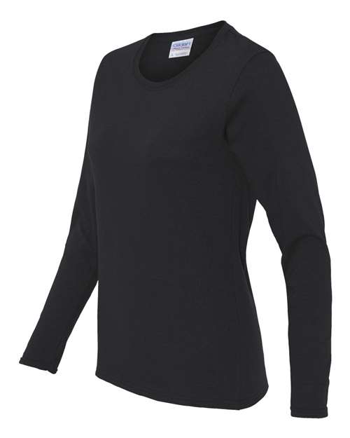 Gildan G540L Ladies' Heavy Cotton Long-Sleeve T-Shirt #color_BLACK