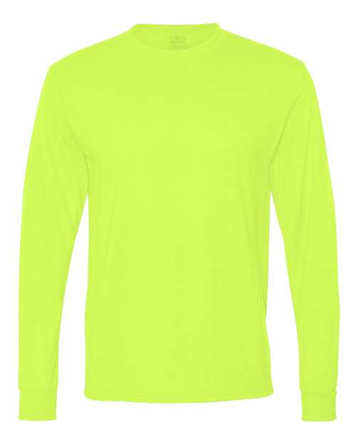 Jerzees 21ML Adult DRI-POWER SPORT Long-Sleeve T-Shirt #color_SAFETY GREEN