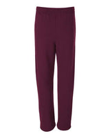 Jerzees 974MP Adult NuBlend Open-Bottom Fleece Sweatpants #color_MAROON