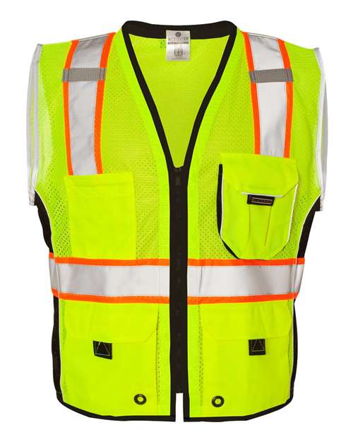 Kishigo 1513-1514 Premium Black Series Heavy-Duty Vest #color_Lime