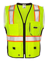 Kishigo 1513-1514 Premium Black Series Heavy-Duty Vest #color_Lime