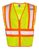 Kishigo 1055-1056 Ultra-Cool Contrasting Mesh Vest #color_Lime