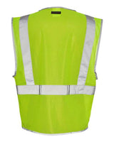 Kishigo 1507 Premium Brilliant Series Three-Pocket Zippered Mesh Vest #color_Lime