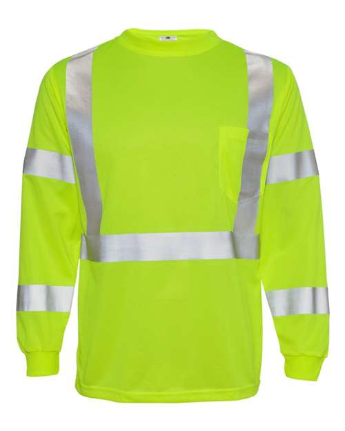 Kishigo 9145-9146 Long Sleeve Class 3 T-Shirt #color_Lime