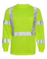 Kishigo 9145-9146 Long Sleeve Class 3 T-Shirt #color_Lime