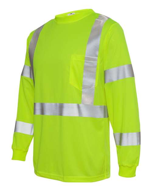 Kishigo 9145-9146 Long Sleeve Class 3 T-Shirt #color_Lime