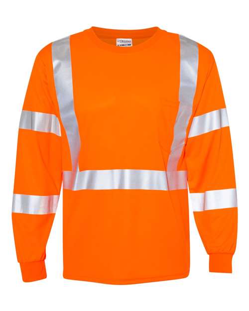 Kishigo 9145-9146 Long Sleeve Class 3 T-Shirt #color_Orange