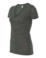 Bella + Canvas B6035 Ladies' Jersey Short-Sleeve Deep V-Neck T-Shirt #color_CHARCOAL MARBLE