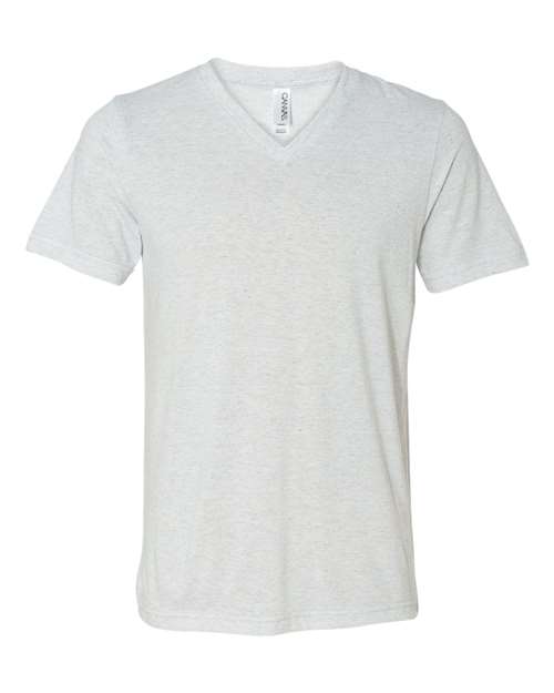 Bella + Canvas 3415C Unisex Triblend V-Neck T-Shirt #color_WHT FLCK TRIBLND