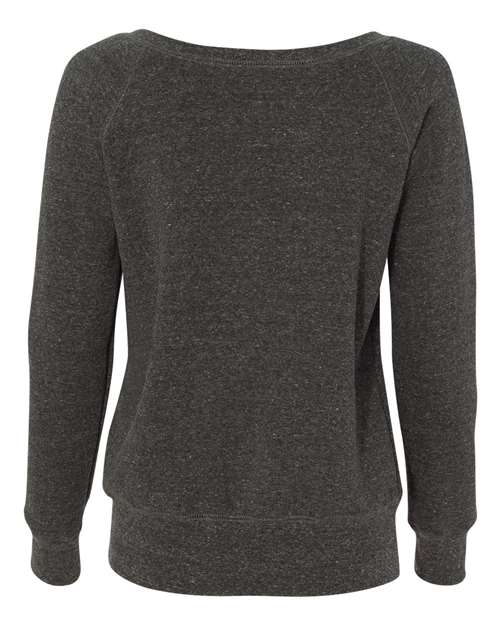 Bella + Canvas 7501 Ladies' Sponge Fleece Wide Neck Sweatshirt #color_CHAR-BLACK TRIB
