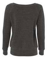 Bella + Canvas 7501 Ladies' Sponge Fleece Wide Neck Sweatshirt #color_CHAR-BLACK TRIB