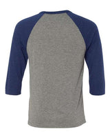 Bella + Canvas 3200 Unisex 3/4-Sleeve Baseball T-Shirt #color_GREY/ NAVY TRB
