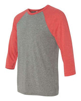 Bella + Canvas 3200 Unisex 3/4-Sleeve Baseball T-Shirt #color_GREY/ LT RED TRB