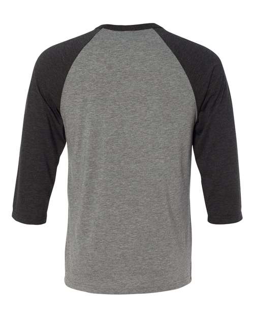 Bella + Canvas 3200 Unisex 3/4-Sleeve Baseball T-Shirt #color_GRY/ CHR BLK TRB