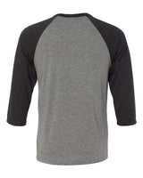 Bella + Canvas 3200 Unisex 3/4-Sleeve Baseball T-Shirt #color_GRY/ CHR BLK TRB