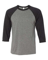 Bella + Canvas 3200 Unisex 3/4-Sleeve Baseball T-Shirt #color_GRY/ CHR BLK TRB