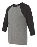 Bella + Canvas 3200 Unisex 3/4-Sleeve Baseball T-Shirt #color_GRY/ CHR BLK TRB