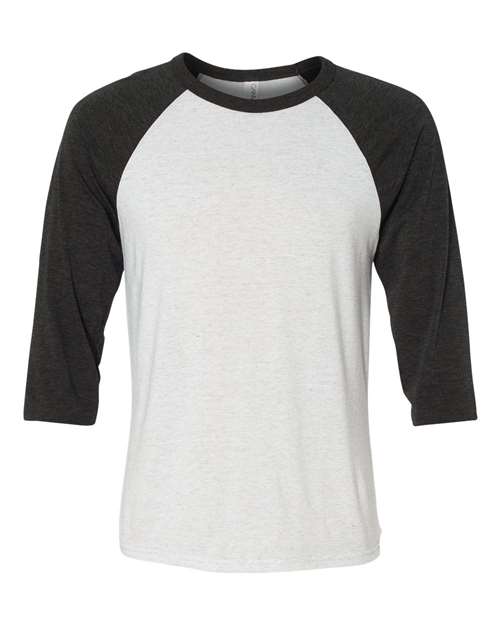 Bella + Canvas 3200 Unisex 3/4-Sleeve Baseball T-Shirt #color_WHT FLCK/ CHR TR