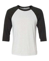 Bella + Canvas 3200 Unisex 3/4-Sleeve Baseball T-Shirt #color_WHT FLCK/ CHR TR