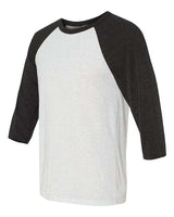 Bella + Canvas 3200 Unisex 3/4-Sleeve Baseball T-Shirt #color_WHT FLCK/ CHR TR