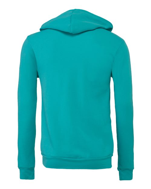 Bella + Canvas 3739 Unisex Poly-Cotton Fleece Full-Zip Hooded Sweatshirt #color_TEAL