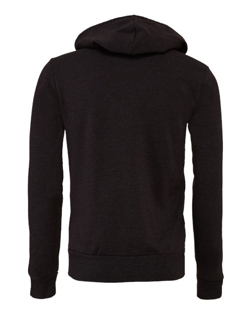 Bella + Canvas 3739 Unisex Poly-Cotton Fleece Full-Zip Hooded Sweatshirt #color_DK GREY HEATHER