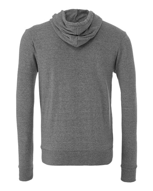 Bella + Canvas 3739 Unisex Poly-Cotton Fleece Full-Zip Hooded Sweatshirt #color_DEEP HEATHER