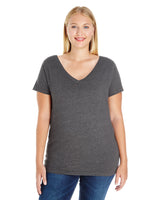 LAT 3807 Ladies' Curvy V-Neck T-Shirt