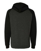 Independent Trading Co. IND40RP Raglan Hooded Sweatshirt #color_Charcoal Heather/ Black