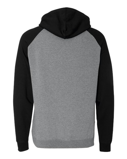 Independent Trading Co. IND40RP Raglan Hooded Sweatshirt #color_Gunmetal Heather/ Black