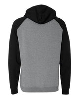 Independent Trading Co. IND40RP Raglan Hooded Sweatshirt #color_Gunmetal Heather/ Black