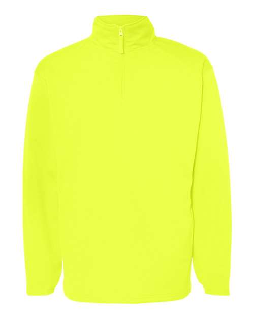Badger 1480 Performance Fleece Quarter-Zip Pullover #color_Safety Yellow