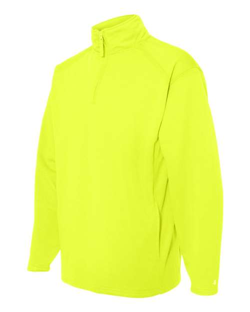 Badger 1480 Performance Fleece Quarter-Zip Pullover #color_Safety Yellow
