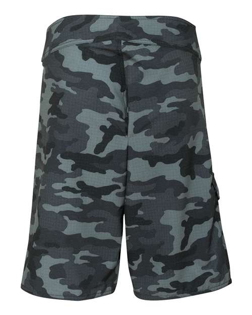 Burnside B9371 Men's Dobby Stretch Board Short #color_BLACK CAMO